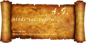 Alföldi Iván névjegykártya