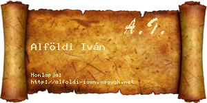 Alföldi Iván névjegykártya