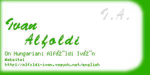 ivan alfoldi business card